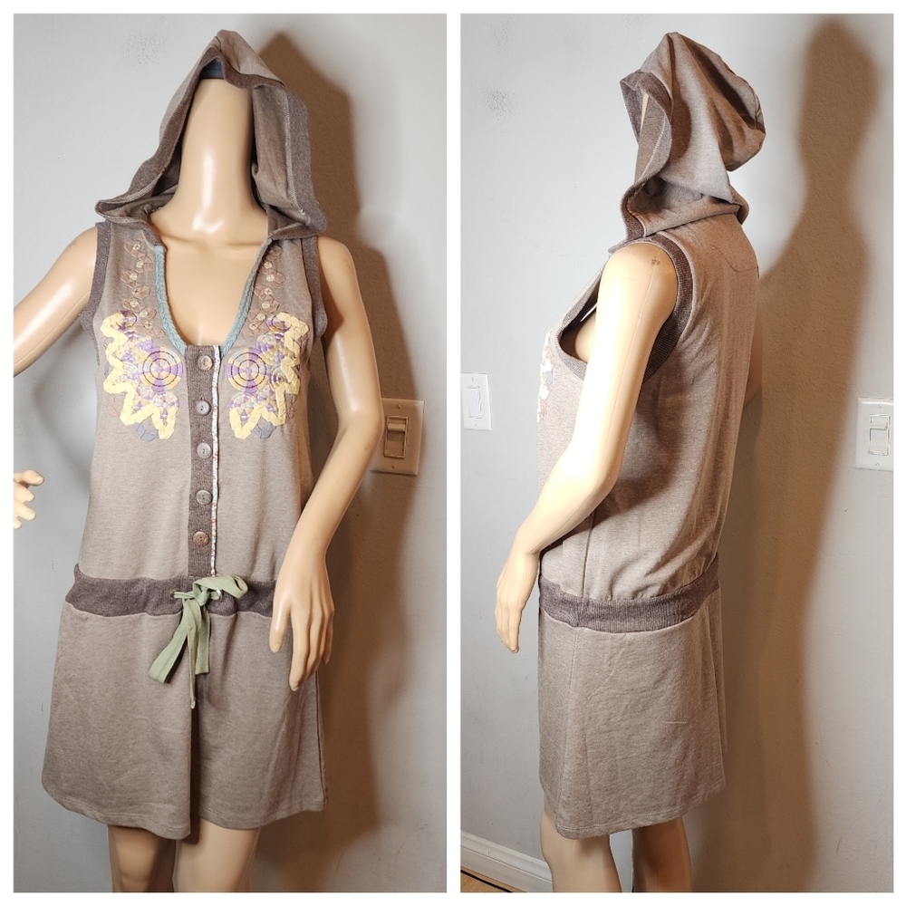 Anthropologie Lulumari Embellished Hooded Sleeveless Dress Medium